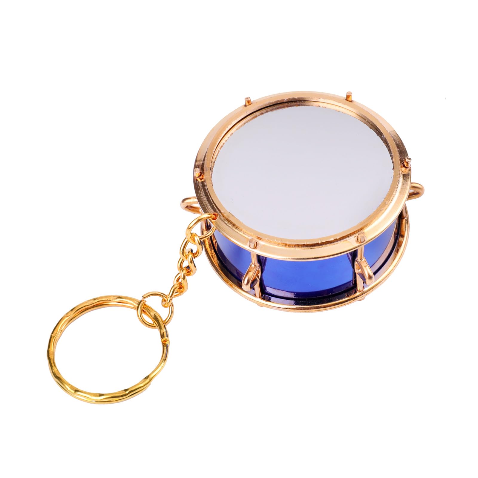 Miniature Musical Instrument Keychain with Case Brass Mini Collectible Figurines Replica Key Ring Birthday Gifts