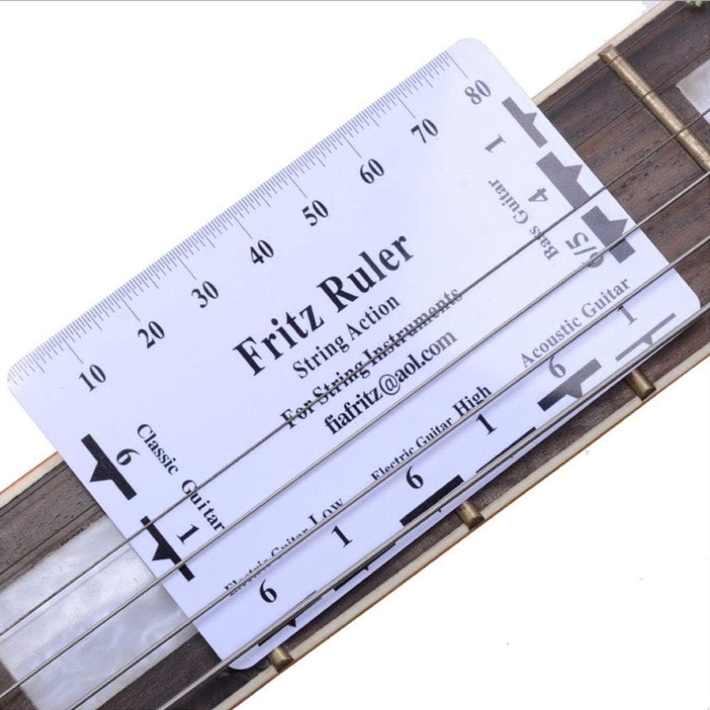 Jiayouy 4Pcs Multi Function Metric String Action Gauge Measuring Tool for Acoustic Guitar Bass String Instruments