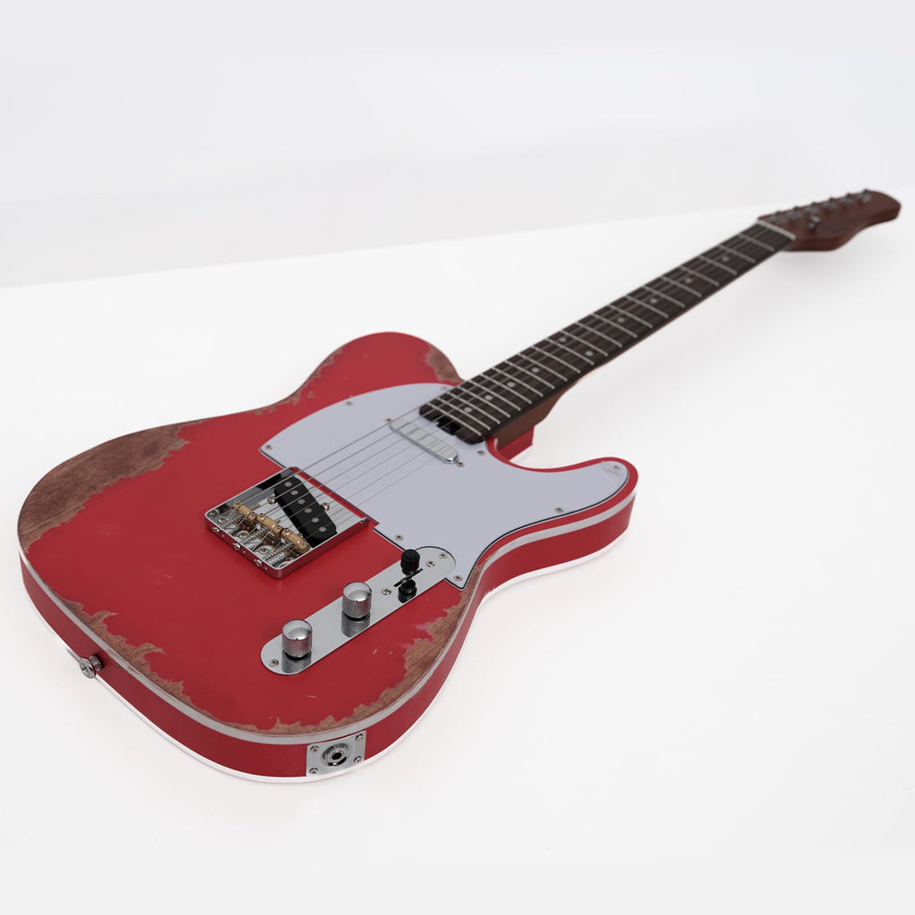 KGD Relic electric guitar mahogany body carbonized maple neck rosewood fretboard 6-string solidbody electric guitar S-S pickupsbrass barrel saddle bridge (Grass Green)