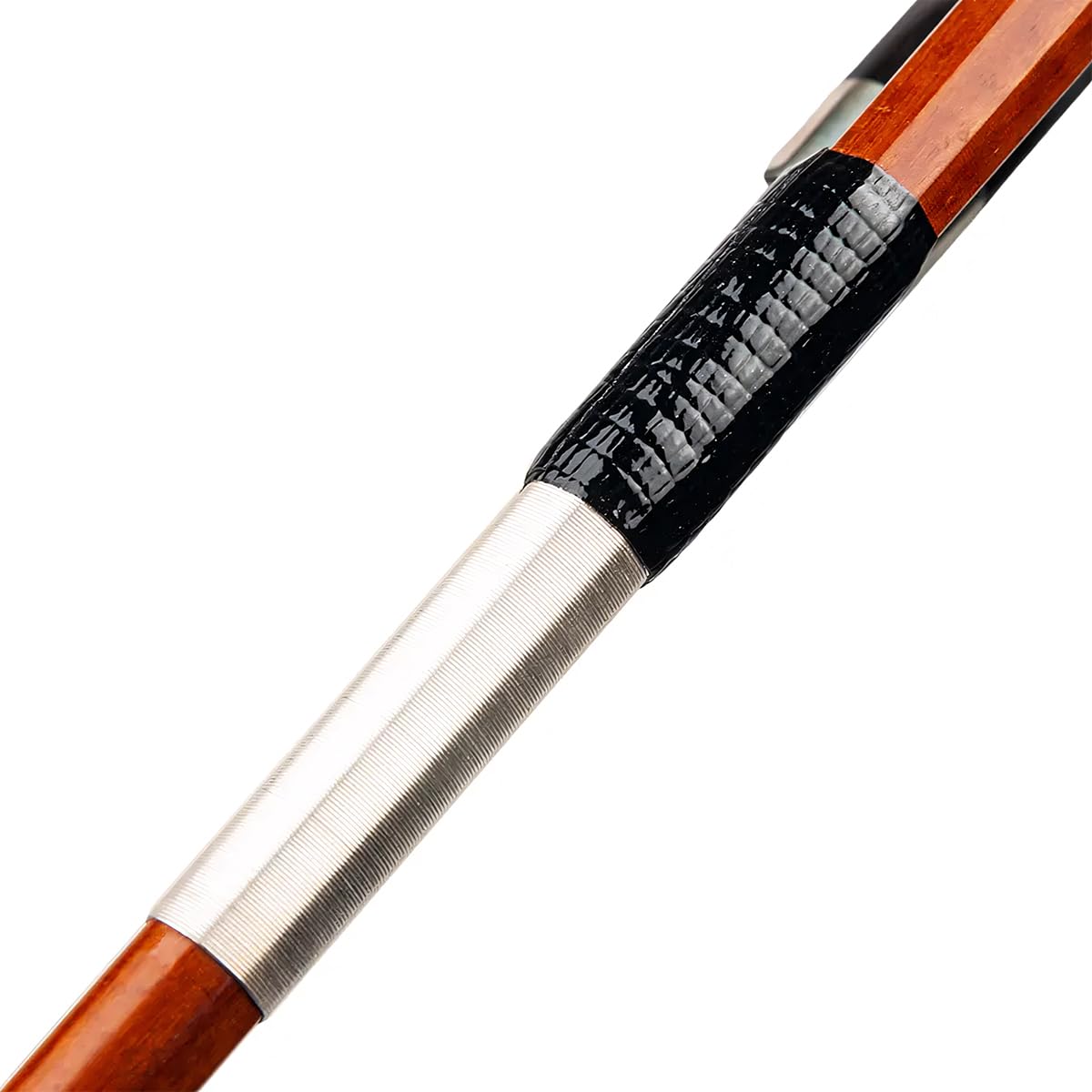 AMZZ Professional 1/2 Violin Bow – Brazilwood, Ebony Frog, White Horsehair, Handmade & Balanced for Students & Advanced Players