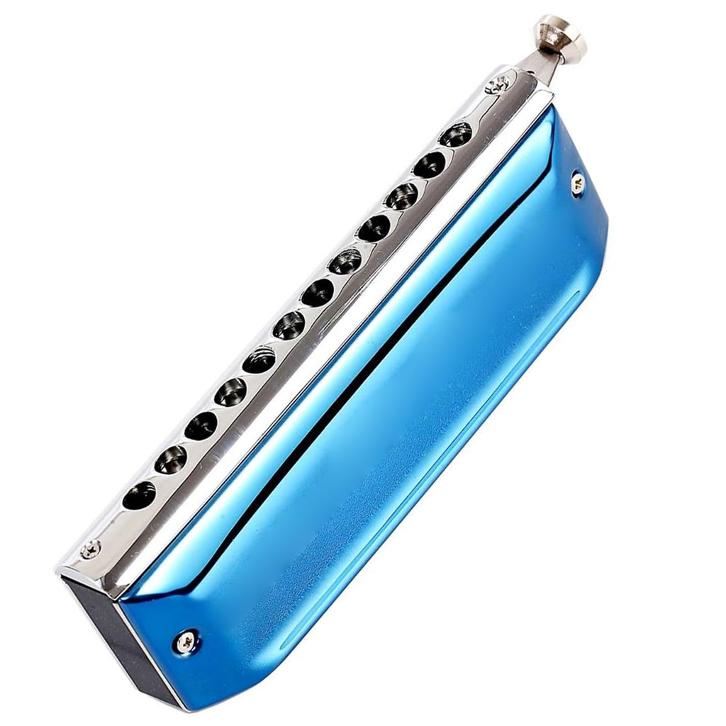 Chromatic Harmonica Performer Mouth Organ Harp Key Of C Musical Instruments 12 16 Holes 48 64 Tone Harmonica Professional (Color : 12-Bb)