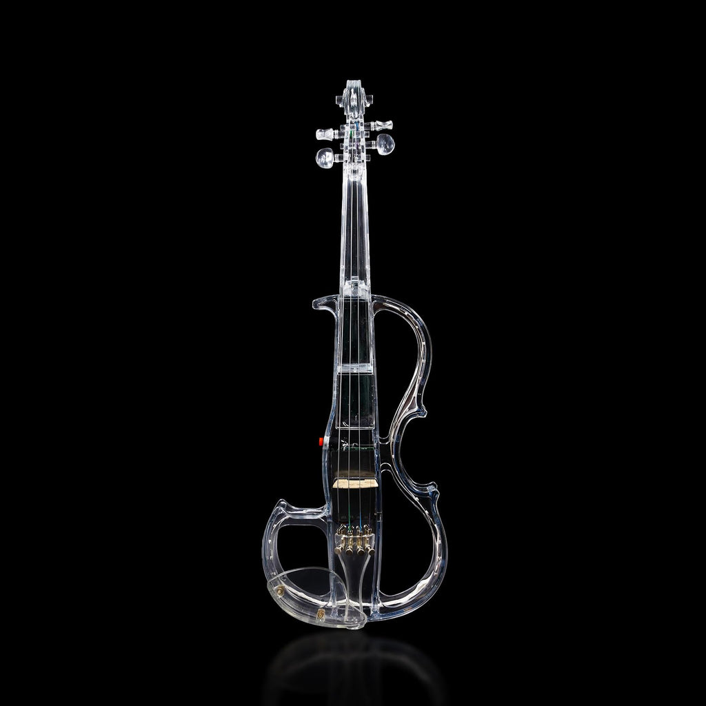 Vetimobato Electric Violin 4/4 Full Size Solid Wood Silent Violin Set for Adults Beginner Practice Electric Fiddle with Ebony Fittings Hard Case & Bow(4 String White)