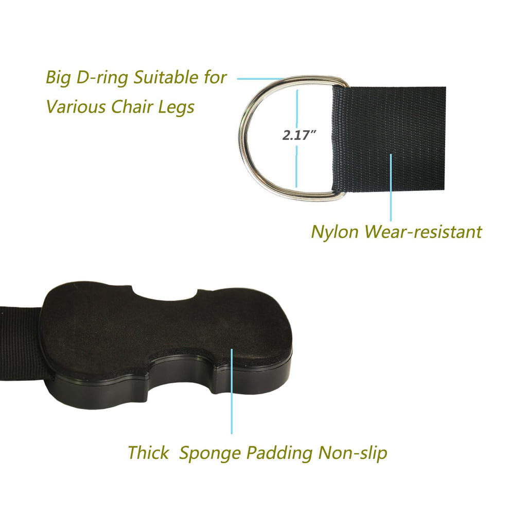 Cello Endpin Stopper Strap Anchor Rest Non-Slip with 2 Holes Adjustable Chair Strap Thick Sponge Padding for Cello Playing or Practice (Black)