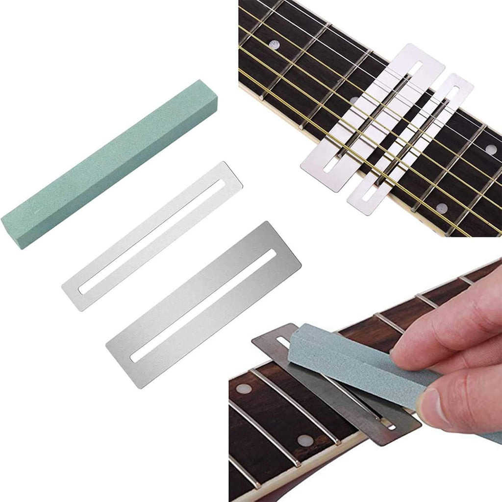 Guitar Tool Set, Including Sander Radius Gauge String Action Ruler Fingerboard Guards, for the Measurement and Adjustment Of Electric Guitar