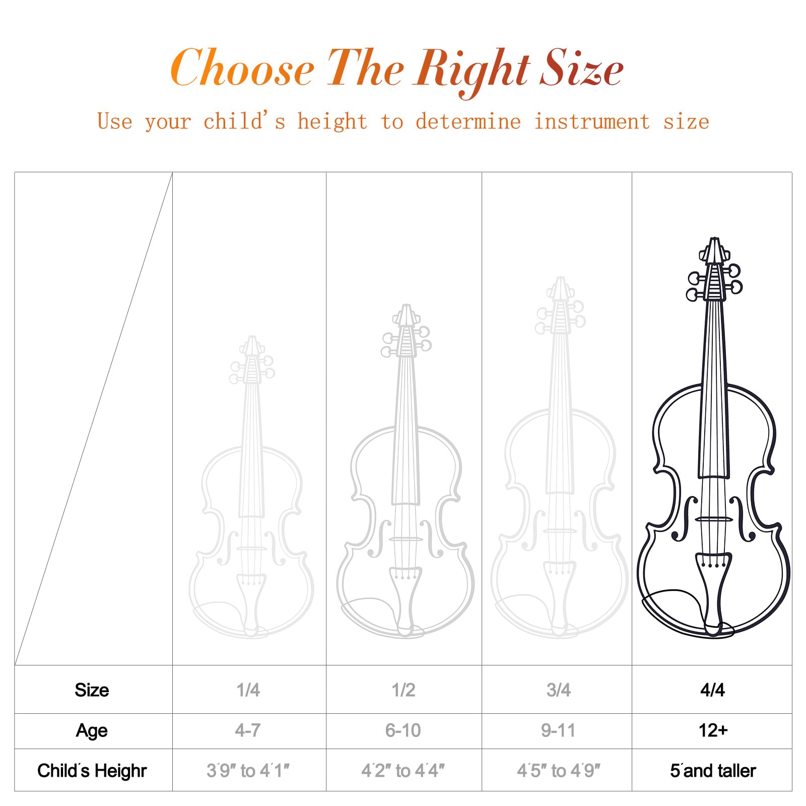 Acoustic Violin 4/4 Full Size, Solid Wood Fiddle for Beginners Adults, Ebony Fitted Satin Antique Finish Violin Starter Kit with Hard Case
