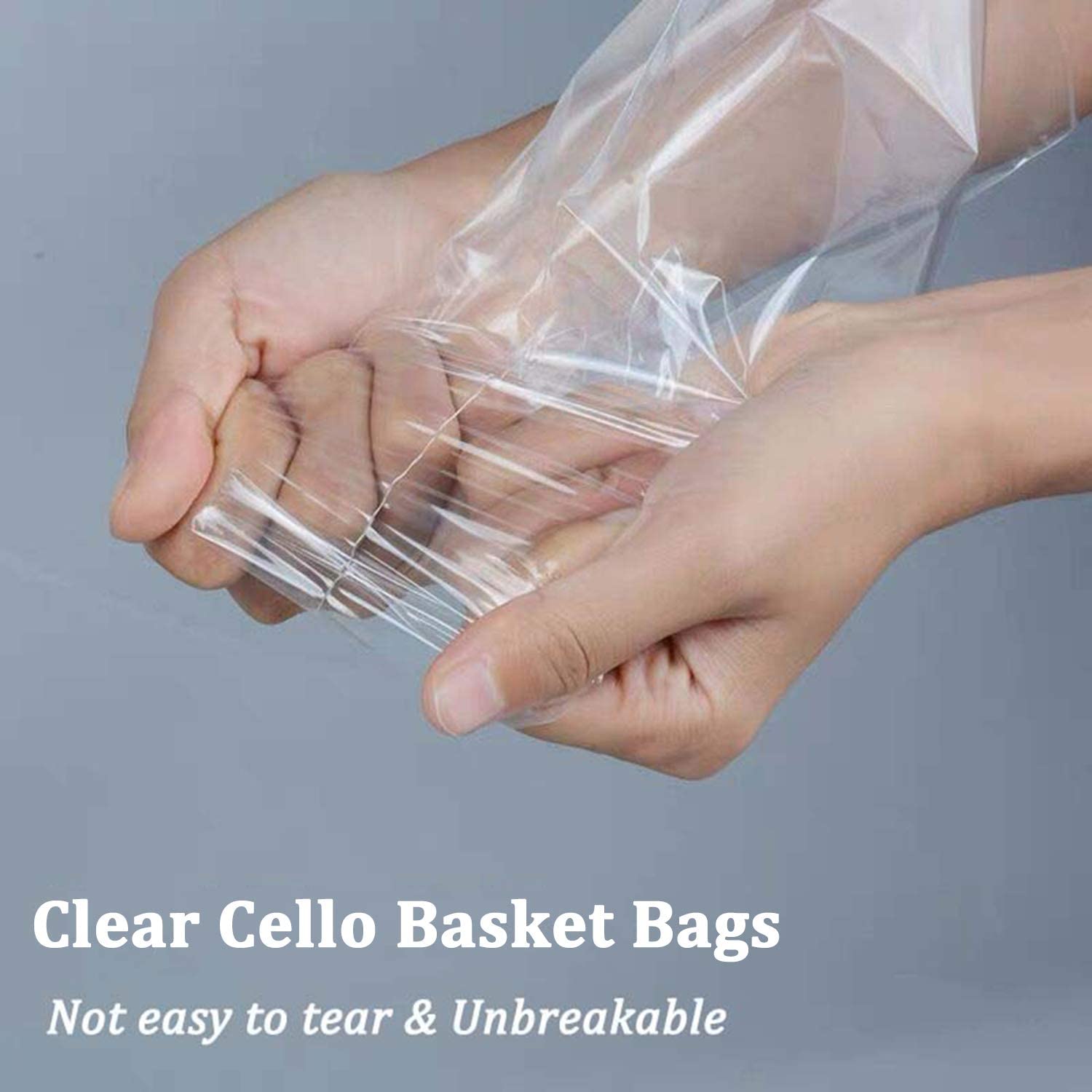 Morepack Large Cello/Cellophane Bags,30x 40 Inches Clear Basket Bags OPP Plastic Cellophane Wrap for Gift Baskets Packaging 20 Pieces (No Bow or Ribbon Included)
