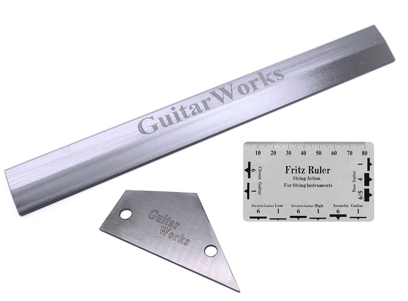 Set of 3pcs Neck Straight Edge 23cm/9.05" Length String Action Ruler Gauge String Height Gauge Fret Rocker Leveling Tool for Electric Bass and Acoustic Guitar