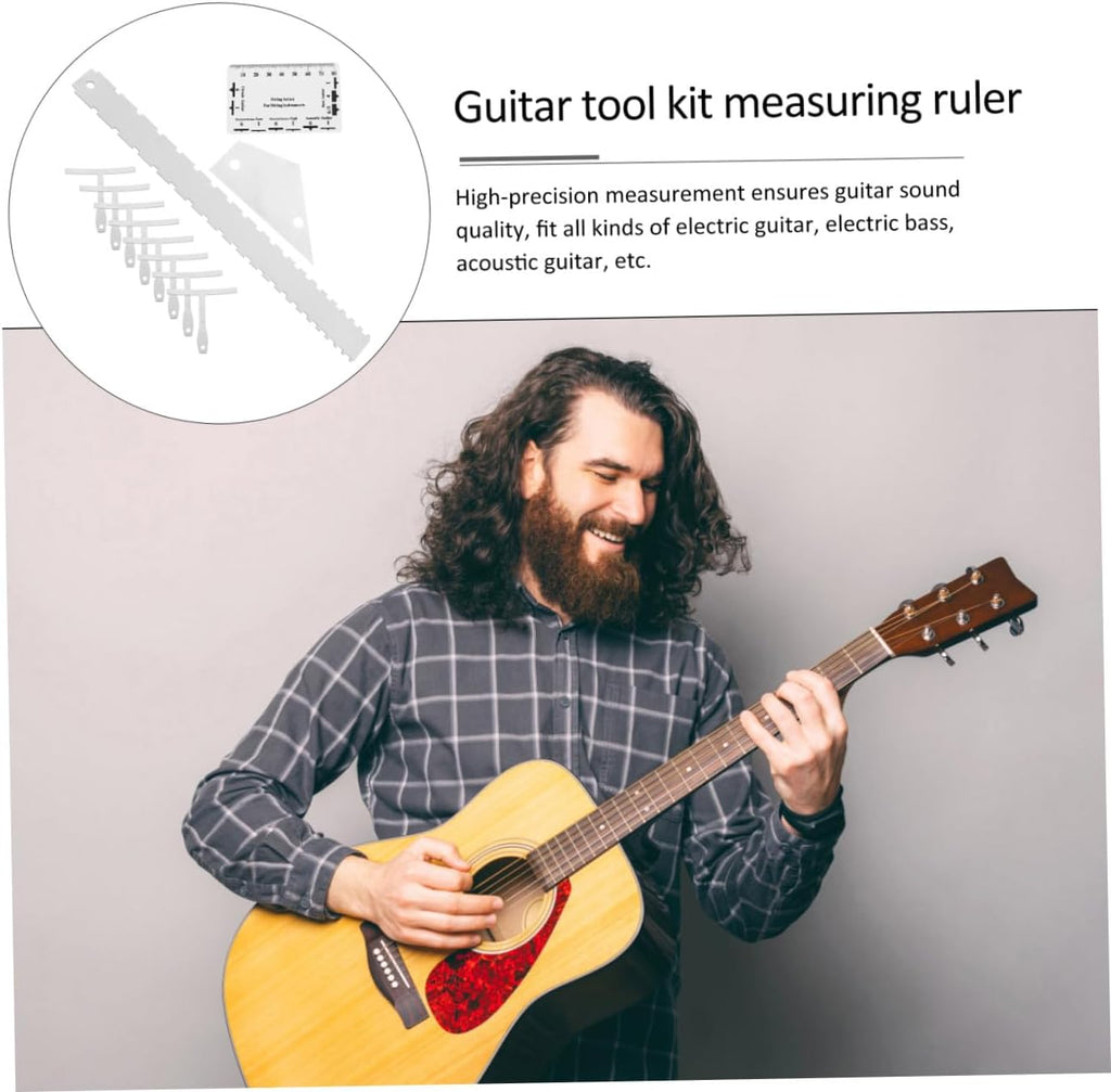 SHOWERORO Complete Guitar Setup Tools String Action Gauge Radius Ruler Fret Tool Kit for Guitar
