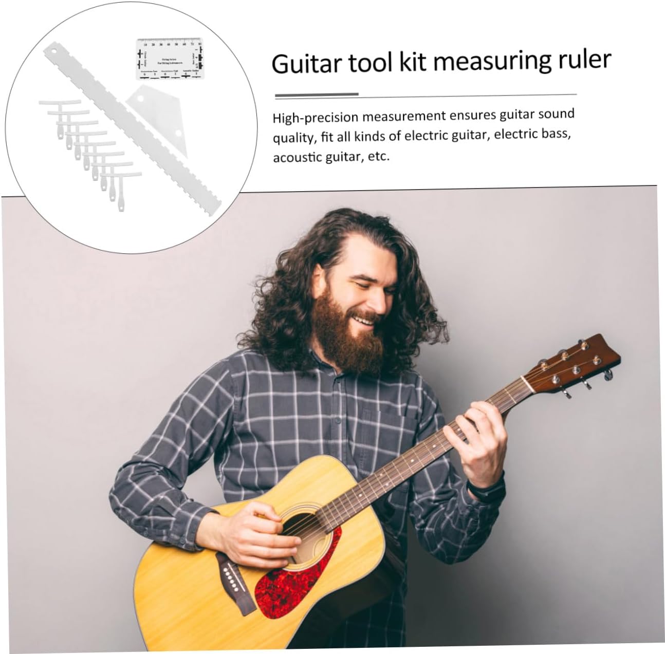 SHOWERORO Complete Guitar Setup Tools String Action Gauge Radius Ruler Fret Tool Kit for Guitar