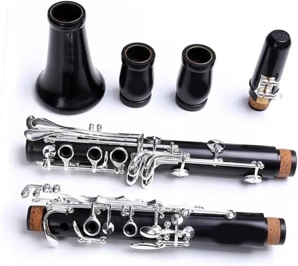 Professional Ebony Clarinet Bb 18 Keys Silver plated M9 Clarinet