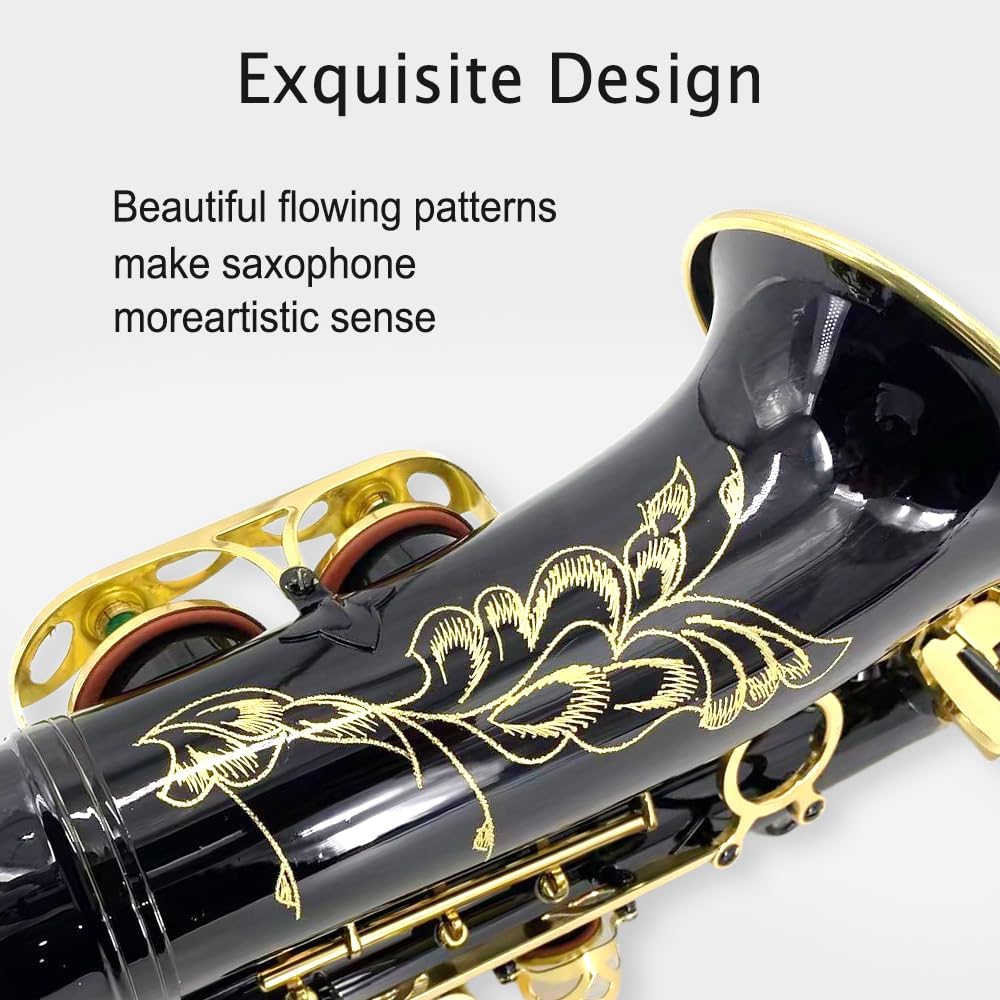 Yinfente Eb Alto Saxophone For Beginners Adult,Saxophone Student,E Flat Alto Sax Full Kit With Reeds,Pads Cushions,Hard Carrying Case,Cleaning Cloth & Rod,Mouthpiece,Gloves,Neck Strap Gold