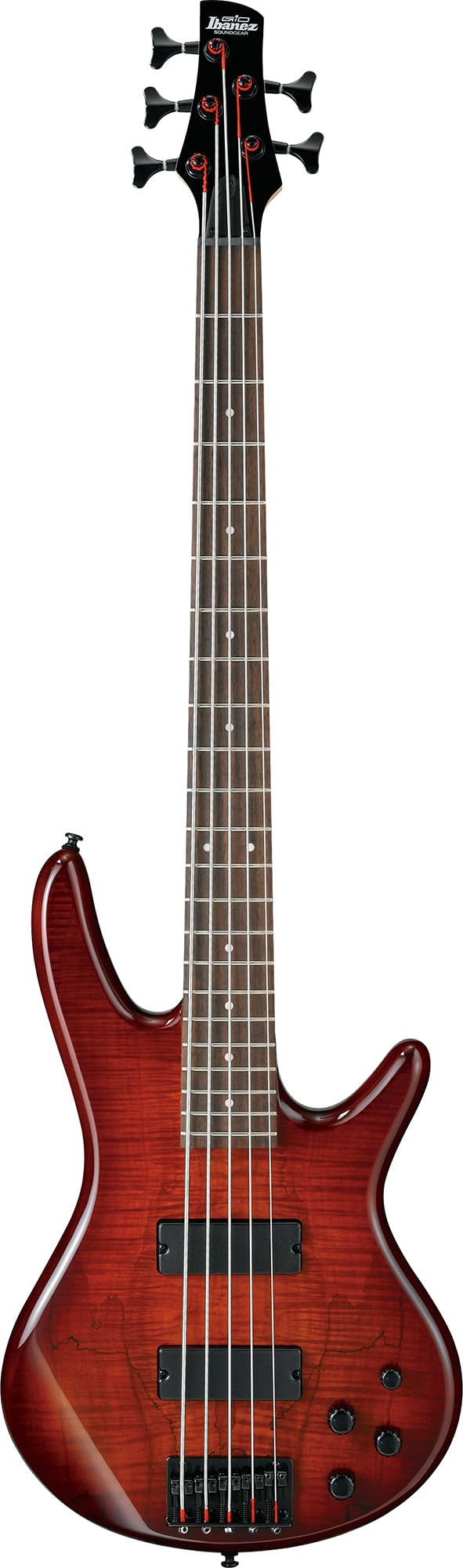 Ibanez GSR205B SR Gio 5-String Bass Guitar - Walnut Flat Bundle with Gig Bag, Tuner, Strap, Cable, Austin Bazaar Instructional DVD, and Polishing Cloth