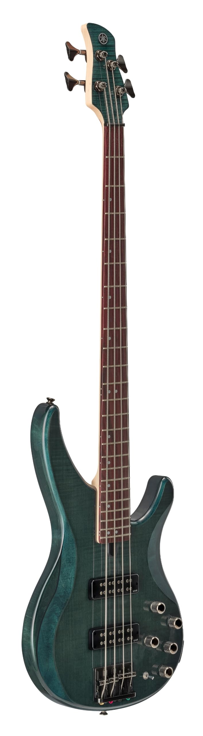 Yamaha TRBX604 4-String Flamed Maple Bass Guitar, Indigo Blue