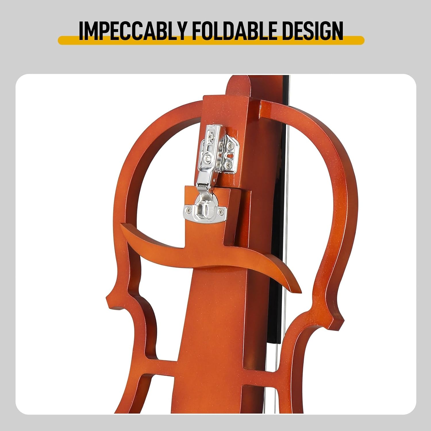 4/4 Electric-Acoustic Cello Natural Finish Maple Basswood Body | Headphone & Speaker Ready, 9V Battery Powered, Includes Bow & Rosin, Beginner to Professional, 136 x 53.5 x 24.5 cm