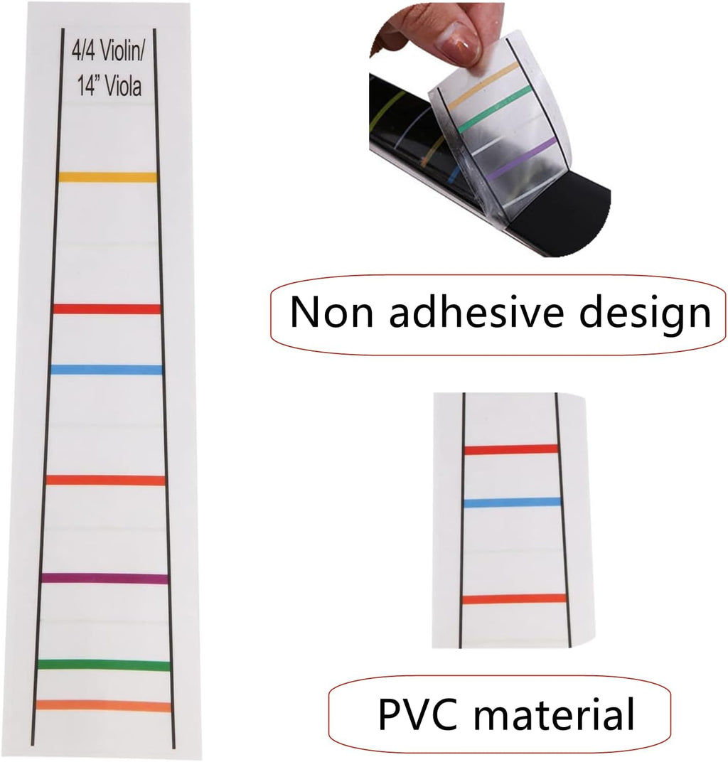 2Pcs 4/4 Violin Tape Violin Finger Guide Fretboard Sticker, Transparent | Fingerboard Marker Fiddle Learn Note Chart Tape for Violin Fingerboard