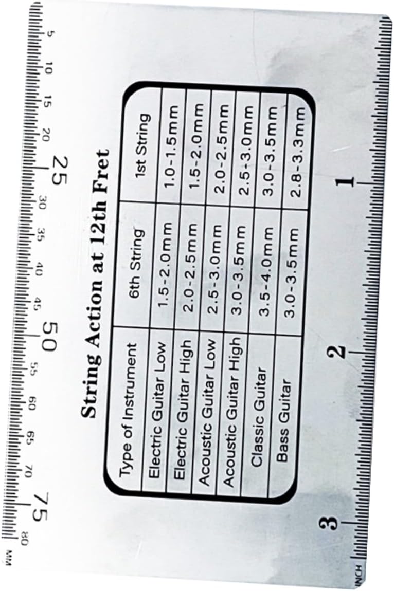 Holibanna High Precision Guitar String Action Ruler for Luthiers Portable Measurement Tool for Accurate Neck String Height Essential for Guitar and Bass Setup