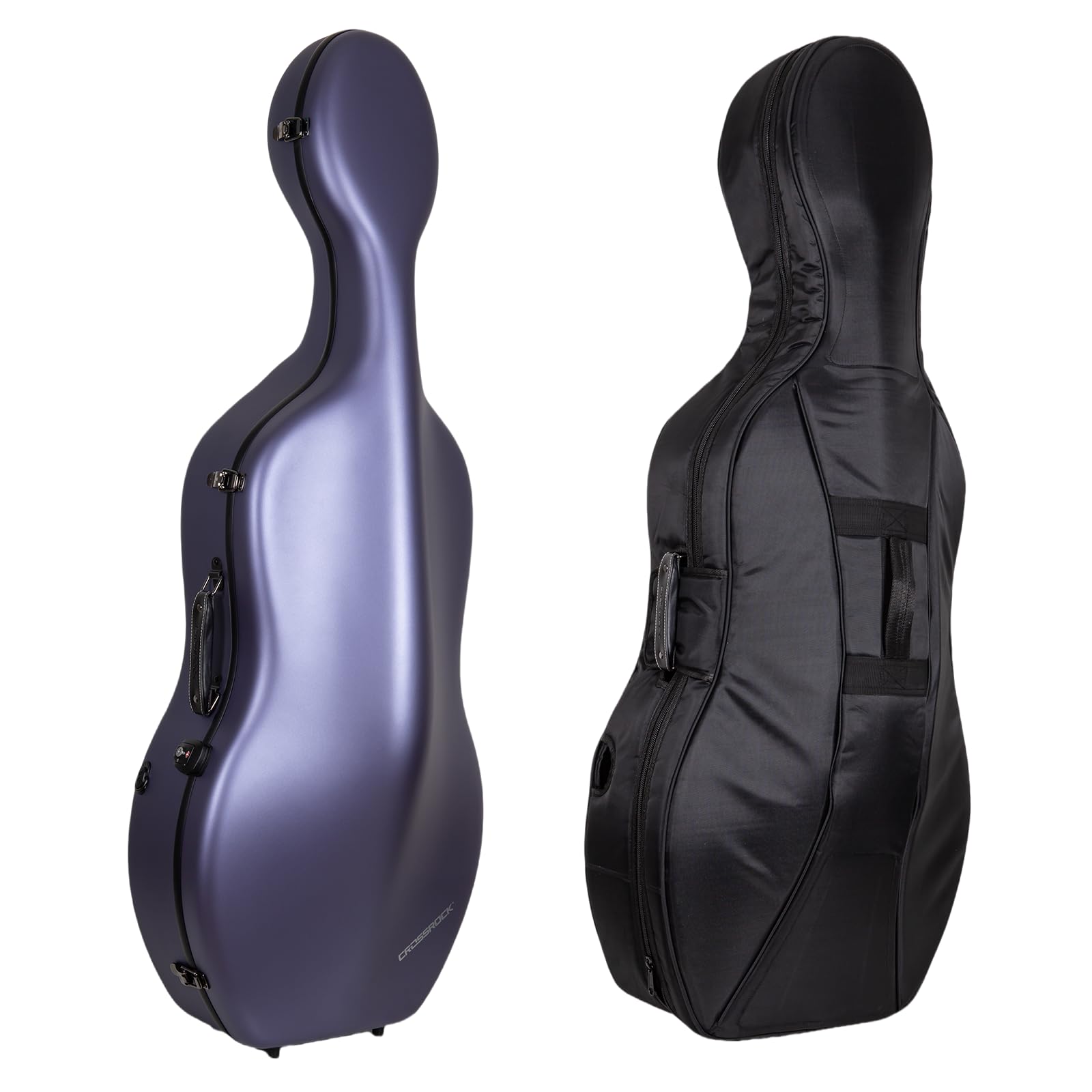 Crossrock Professional 4/4 Carbon Fiber Cello Case | 6lb Ultra-Light TSA Hardshell | Adjustable Magic Pads & Anti-Scratch Cover | Gloss Crimson Finish