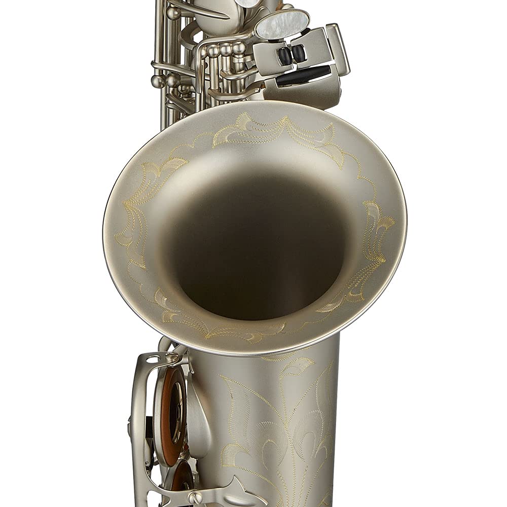Antigua Winds PowerBell Professional Eb Alto Saxophone (Yellow brass/classic nickel plated/enlarged bell/new neck design/ergonomic design/hand engraving/ABS case)/WRAS4248CN