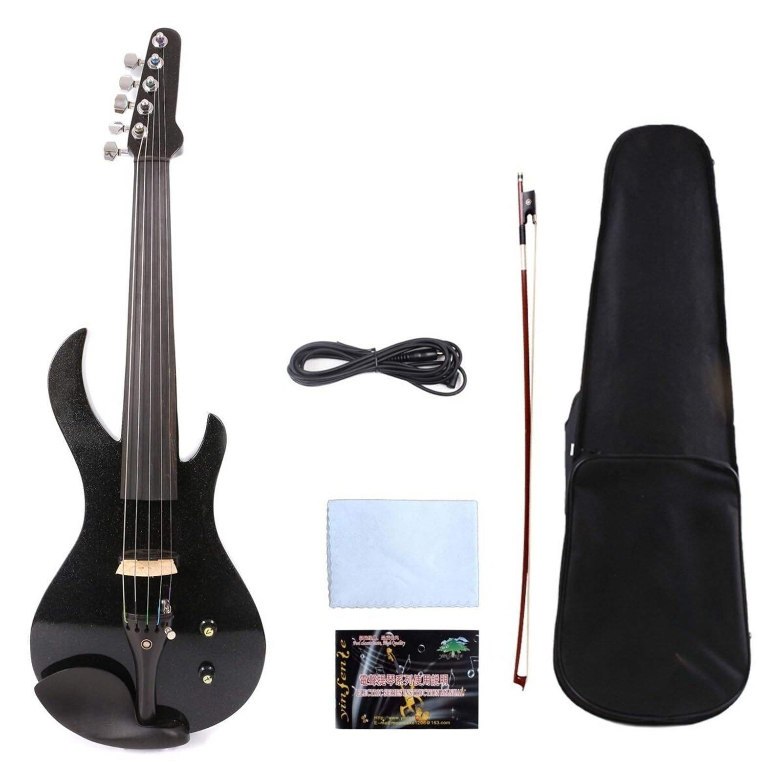 Vetimobato 16 Inch Electric Viola Set Full Size 5-String Solid Wood Practice Viola Kit with Ebony Fingerboard Include Hard Case Brazilwood Bow AUX Cable for Beginners & Adults (5 String Viola Bown)