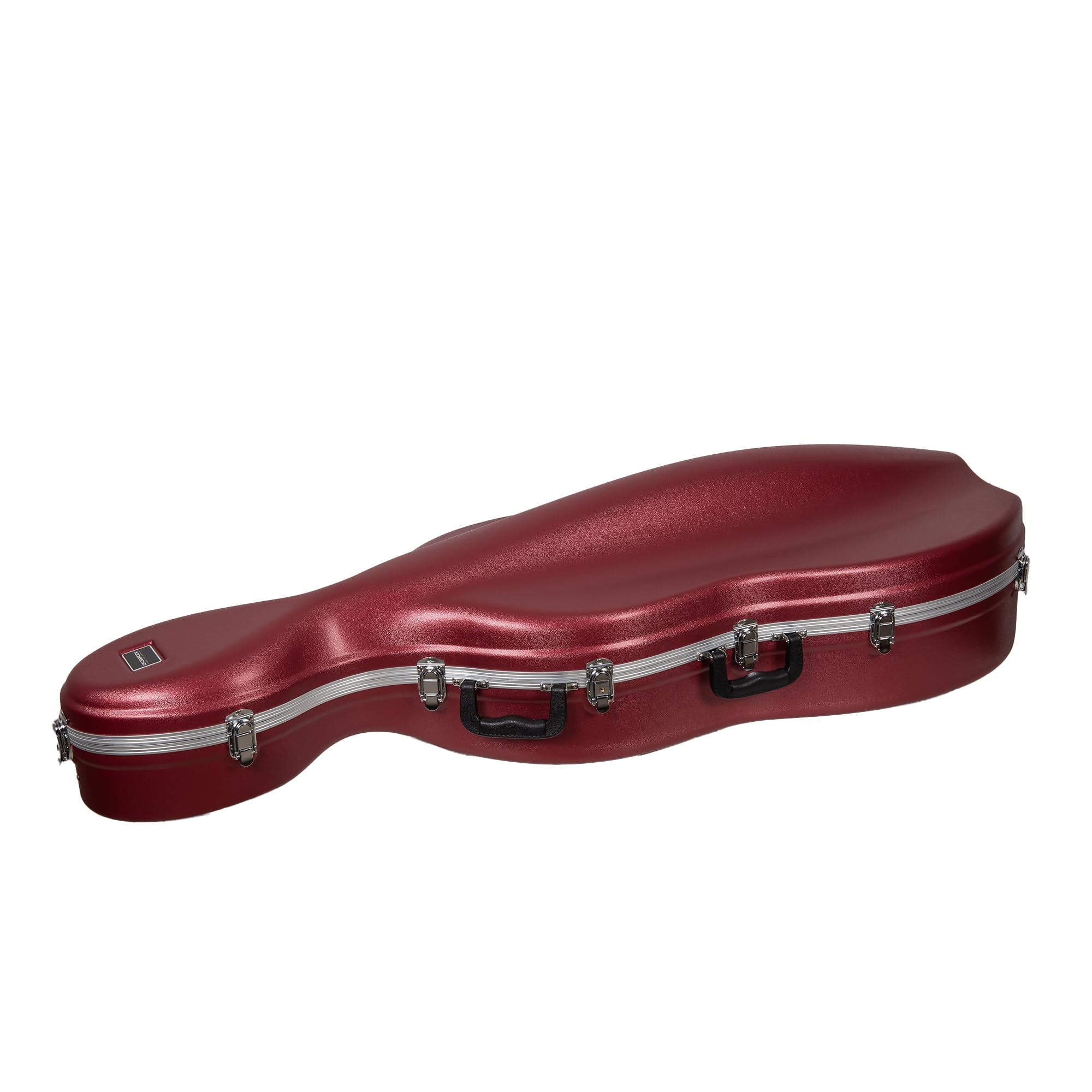 Crossrock ABS Cello Case for 4/4 & 3/4 Size | Wine Red Velvet Interior, Molded Hardshell with Wheels, Lock, Dual Bow Holders & Backpack Straps-Dark Red (CRA862CEFDR)