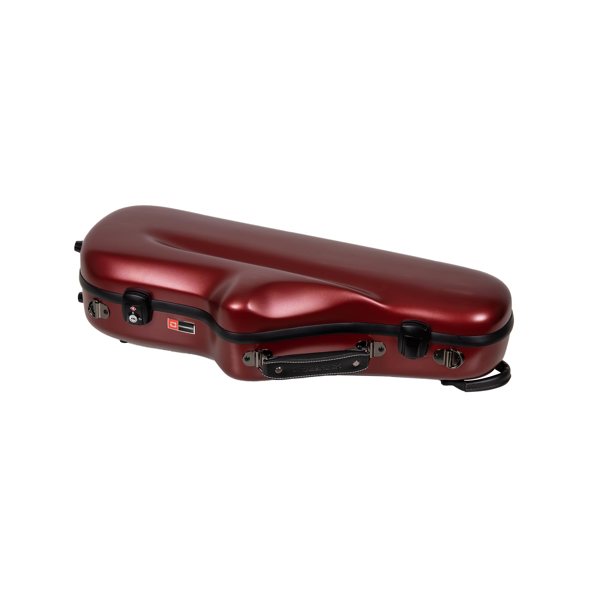 Crossrock Low A Baritone Saxophone Case with Wheels | Polycarbonate Hard Shell, TSA Lock, Anti-Scratch Finish, Neck & Mouthpiece Storage–Black (CRF4050BSBK)