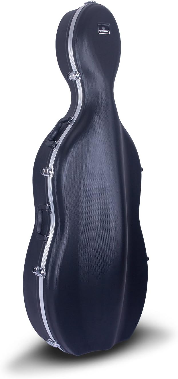 Crossrock Commuter ABS Cello Case for 4/4 & 3/4 | Matte Blue Diamond Shell, Wheels & Backpack Straps – Lightweight Case for Daily Rehearsal & Travel