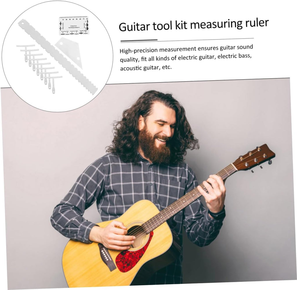 12pcs Guitar Scale Tool Kit Action Gauge String Height Radius Fret Ruler Luthier Tools Set for Guitar Repair