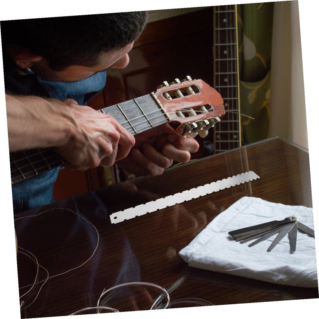 Guitar Luthier Tools String Action Gauge Radius Gauge Notched Straight Edge Fret Rocker Ruler Maintenance