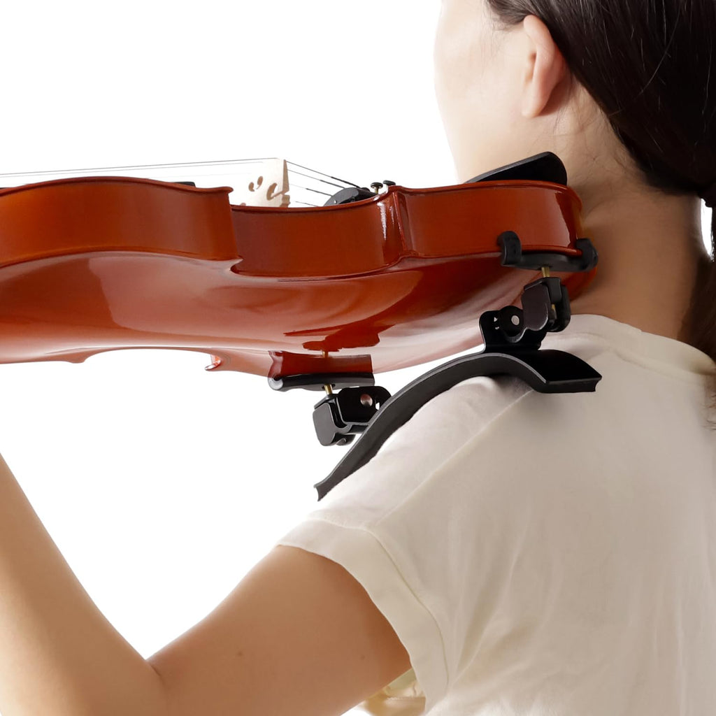SUEWIO Violin Shoulder Rest for 4/4 Size, Premium Aluminum Alloy Violin Shoulder Rest with Thicken Comfortable Foam Pad & Height Adjustable Feet
