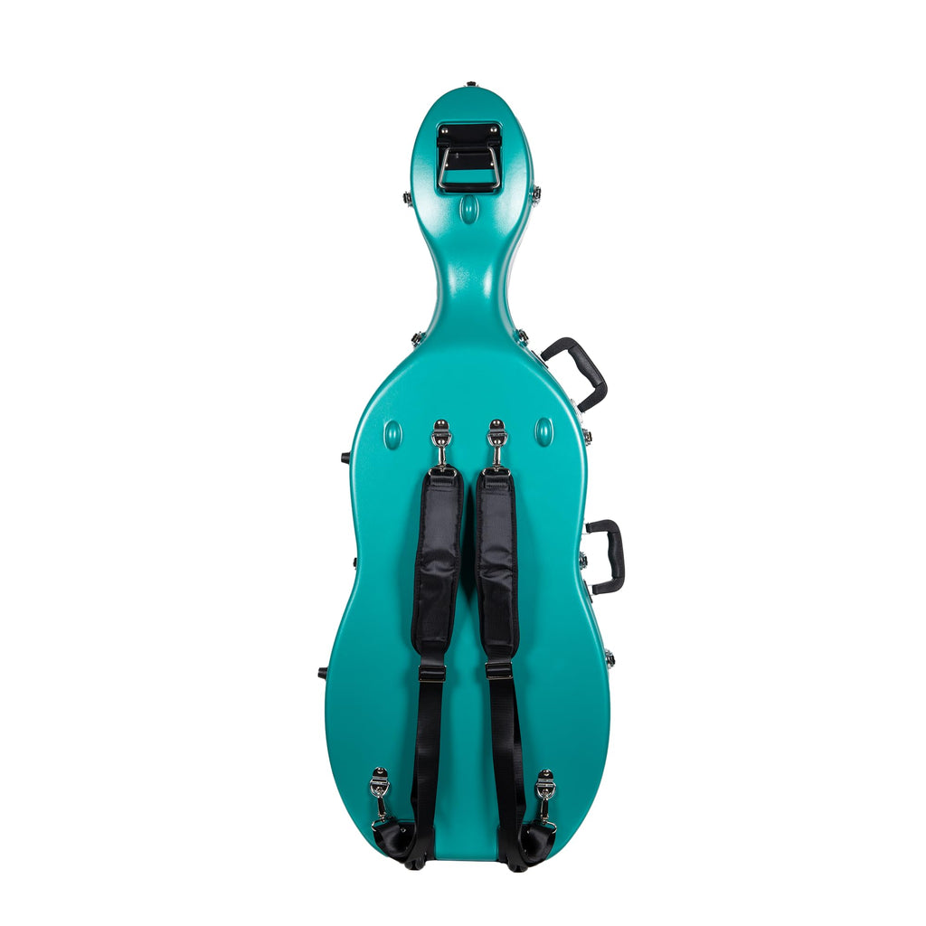 Crossrock ABS Cello Case for 4/4 & 3/4 Size | Wine Red Velvet Interior, Molded Hardshell with Wheels, Lock, Dual Bow Holders & Backpack Straps-Dark Red (CRA862CEFDR)