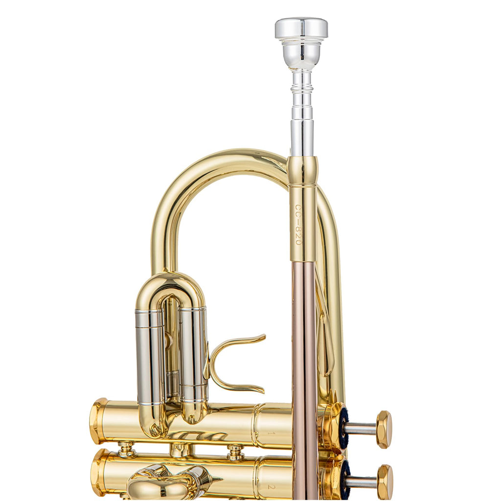 Bb trumpets red gold brass leadpipe mouthpipe advanced student professional trumpet Musical Instruments For Beginner Adults (710 gold brass)