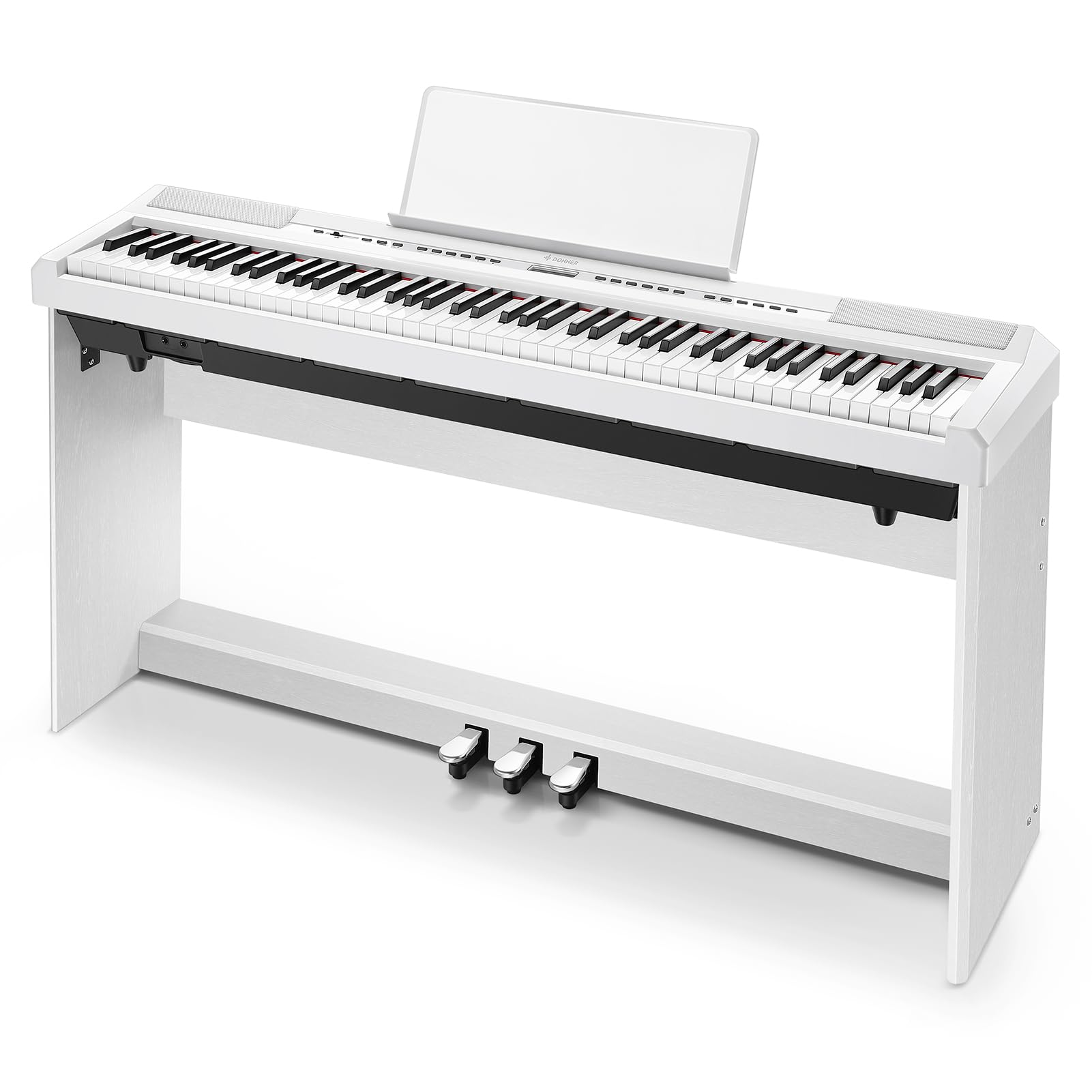 Donner 88 Key Weighted Keyboard, Premium Upright Piano for Beginner to Professional, Full Size Electric Keyboard with Headphone Adapter DDP-400