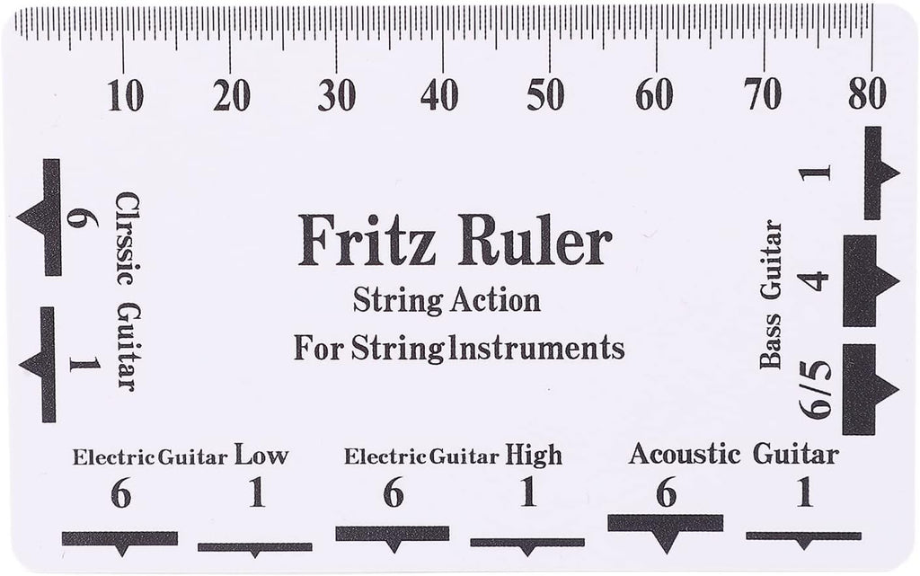 String Action Gauge Ruler, Plastic Luthier Height Measuring Tool for Guitar Bass Setup, with Accurate Scale for Saddle and Nut Measurement