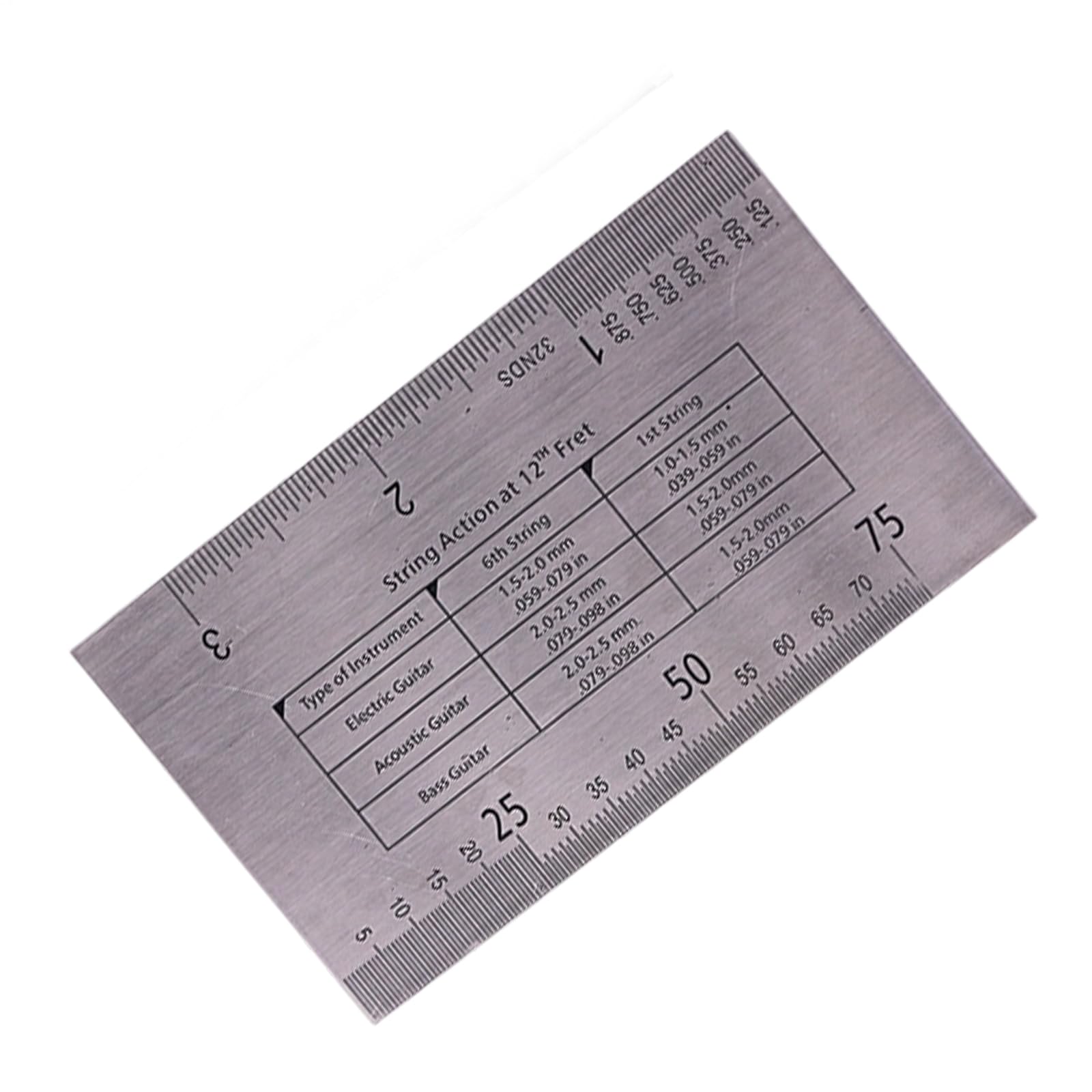 String Action Ruler Gauge String Height Measurement Tool Guitar Fret Leveling Ruler Set Up Repair Enduring Measuring