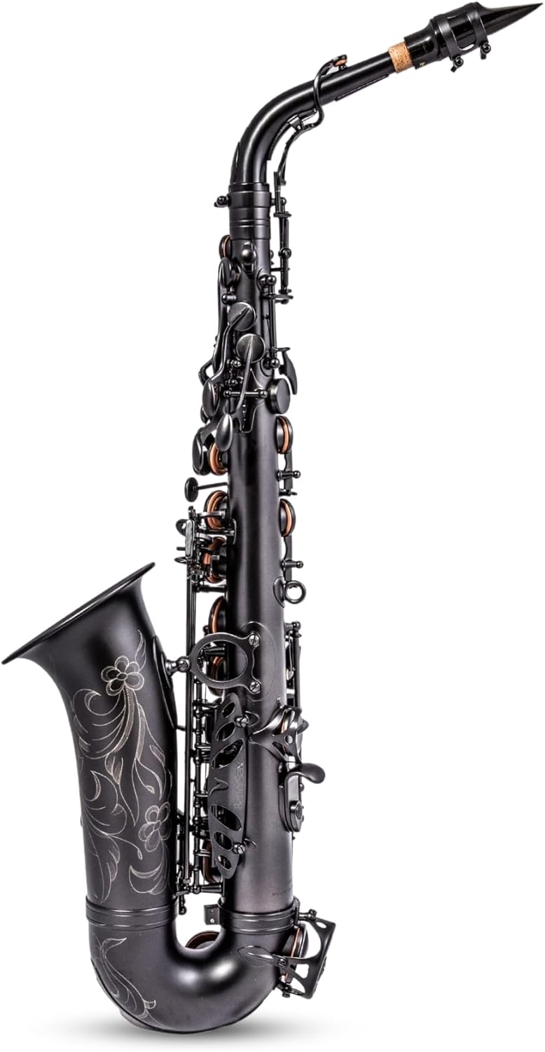 BetterSax Session Alto Saxophone Matte Black Finish — Hand-Crafted Professional Saxophone — Enhanced Tone, Projection & Ergonomics — Includes Professional Hand-Finished Mouthpiece