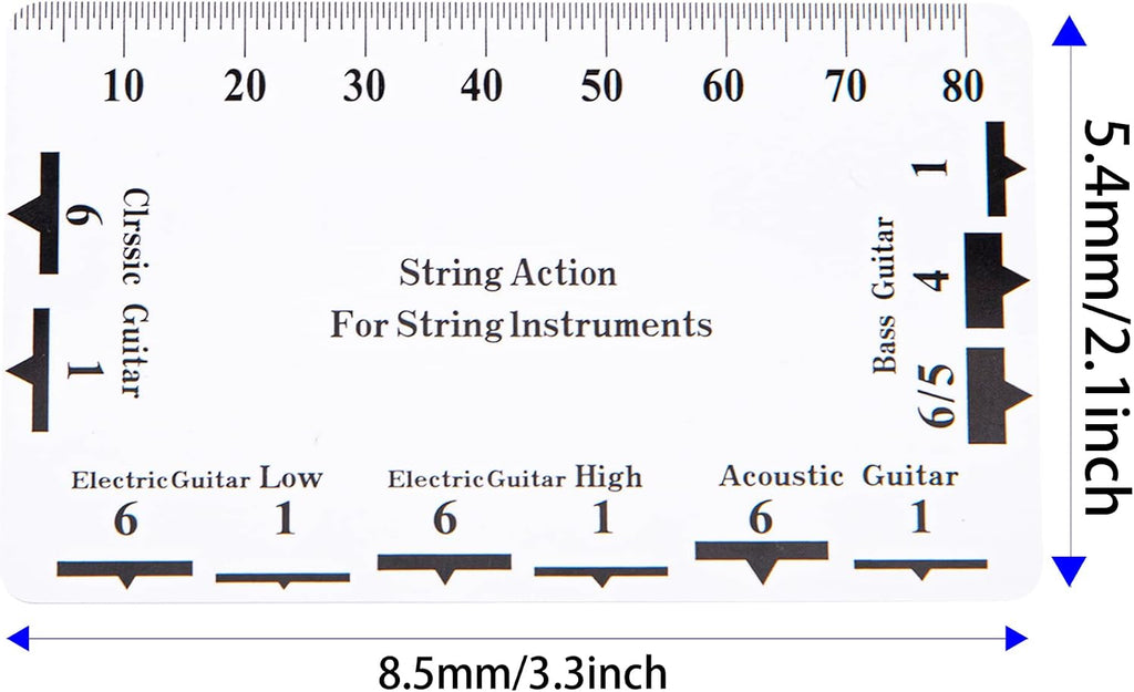 3Pcs Yootones String Action Ruler Gauge Measuring Tool Compatible with Electric Acoustic Guitar Bass
