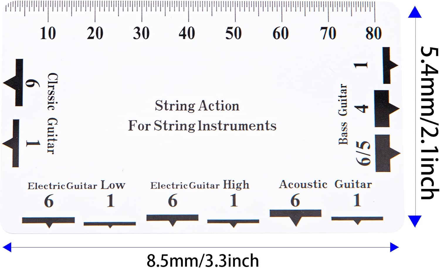 3Pcs Yootones String Action Ruler Gauge Measuring Tool Compatible with Electric Acoustic Guitar Bass
