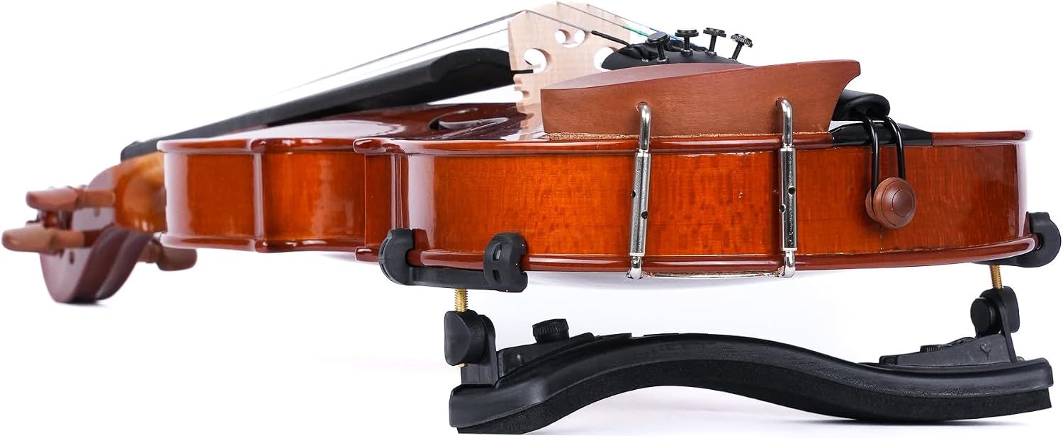 Violin Shoulder Rest, Black, for 4/4-3/4 Size Violins, Adjustable Height and Angle