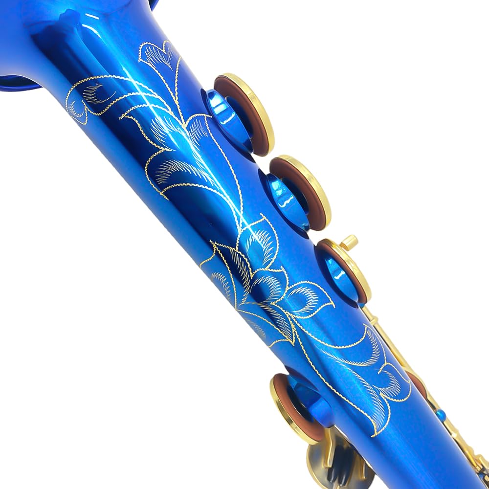 Bb Soprano Saxophone Straight Gold Sax Instruments for Beginners Students with Mouthpiece Carrying Case Straps 10Reed (gold)