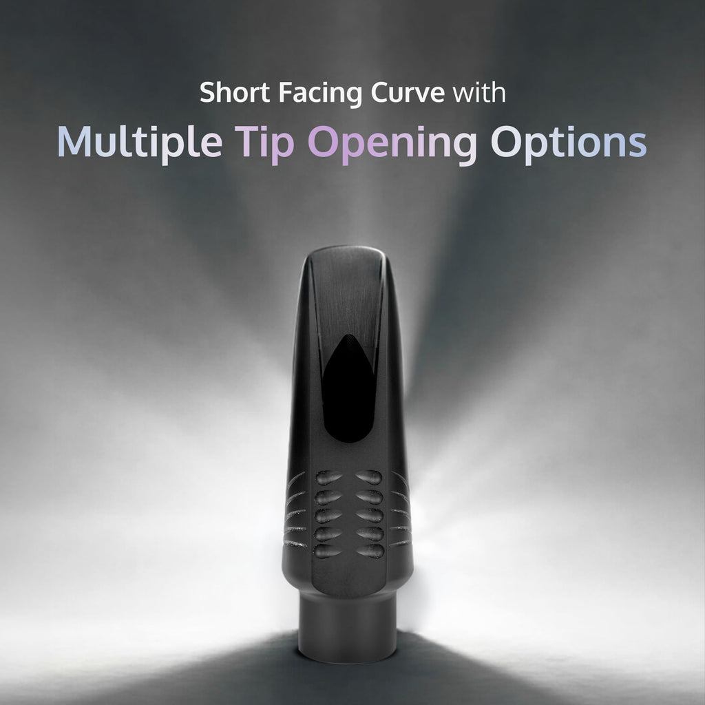 JodyJazz QUASAR™ Alto 9* Saxophone Mouthpiece Crafted with German Hard Rubber - Short Facing Curve with High Baffle, Bullet Chamber & Vibra Table™ Design - Black - Pack Of 1
