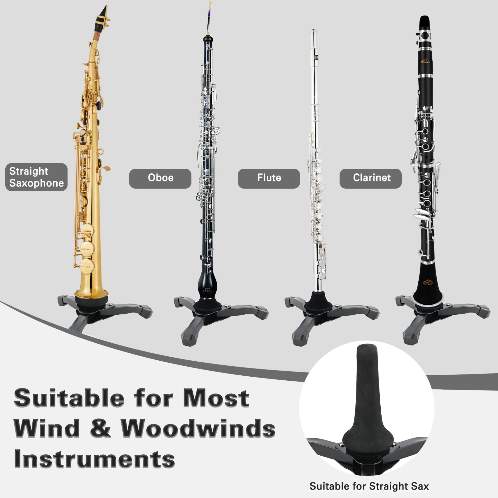 EASTROCK Alto&Tenor Saxophone Wall Stand Saxophone Wall Mount Saxophone Holder Rack (Saxophone Wall Stand), Black