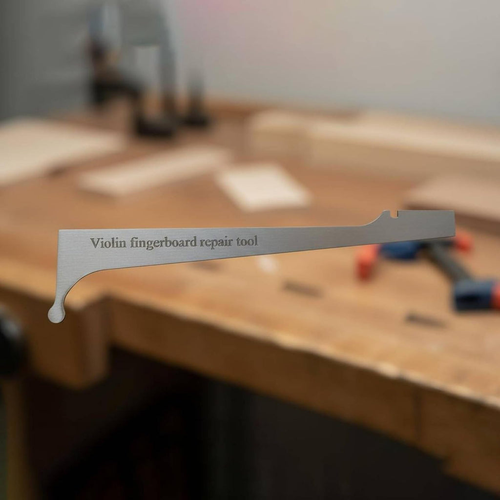 Violin Fingerboard Repair Tool Lightweight 4/4 Violin Fingerboard Ruler Stainless Steel Instrument Setup Gauge for Luthiers, Engraved