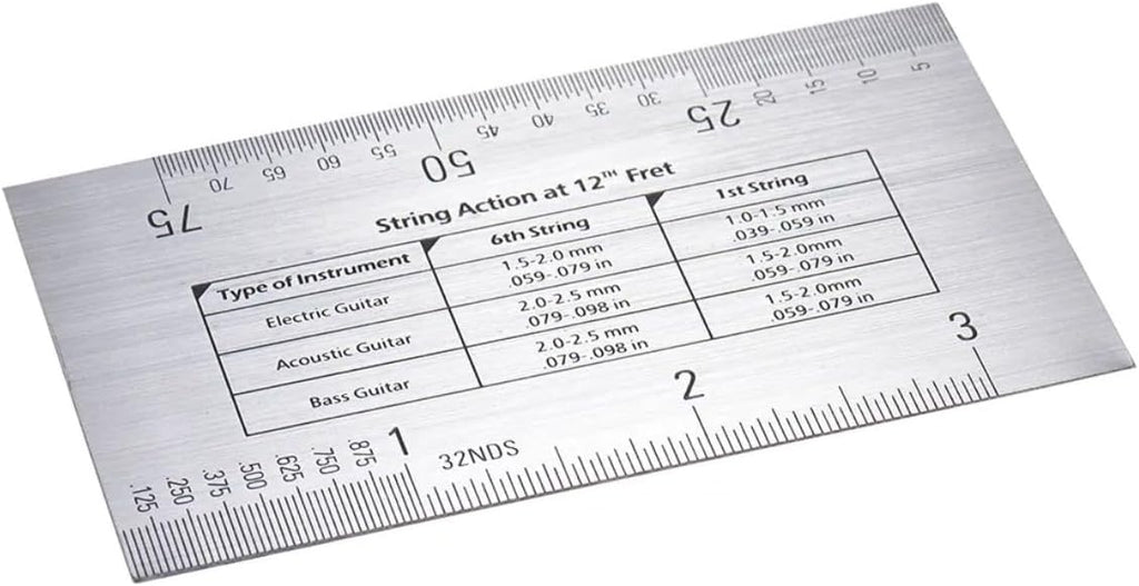 Guitar Action Gauge Ruler, Guitar String Height Gauge, Luthier Tool, for Electric, Acoustic, Bass Guitar
