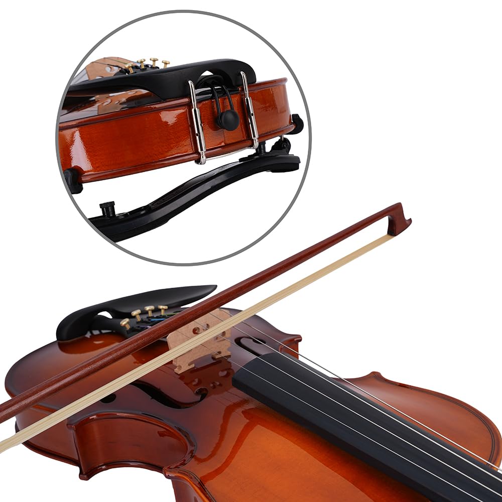 Rhythm Violin Set for Beginners,Acoustic Violins Starter Kit Package for Student,Beginners Fiddle with Hard Case, Rosin, Shoulder Rest, Bow, and Extra Strings (NATURAL, Full)