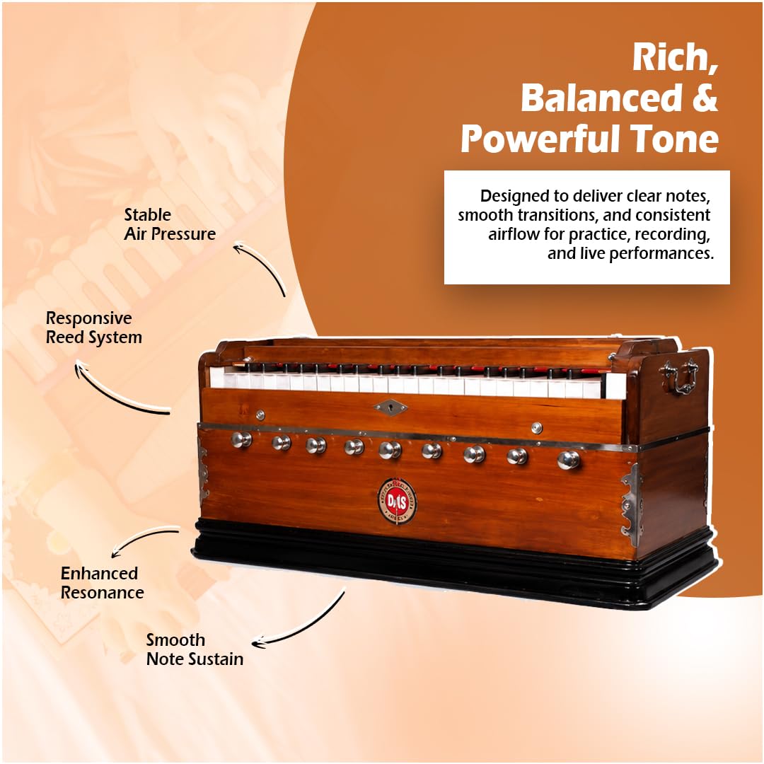 VRINDAVANBAZAAR.COM Standard Quality Harmonium, Comes with a Bag -Vrindavan Bazaar (Standard Quality)