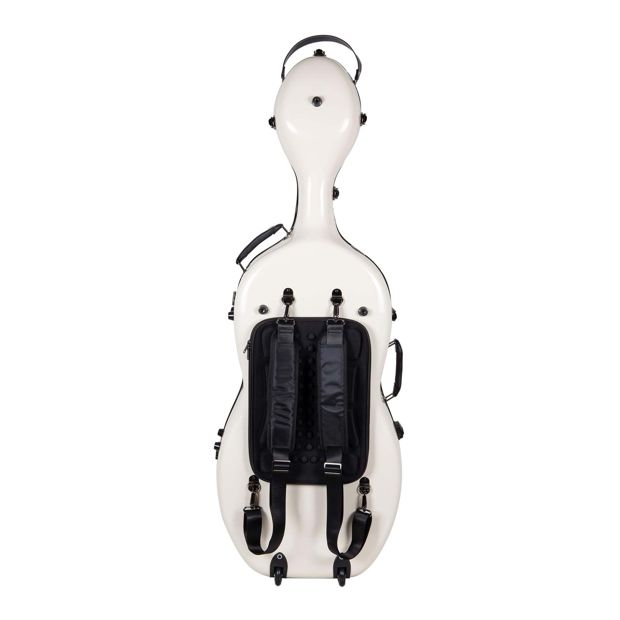 Crossrock Fiberglass 4/4 Cello Case with Wheels for Full Size Cello | Bright Yellow Finish, Velvet Interior, Waterproof Latches, Backpack Straps – Hardshell Protection- (CRF1020CEFYL)