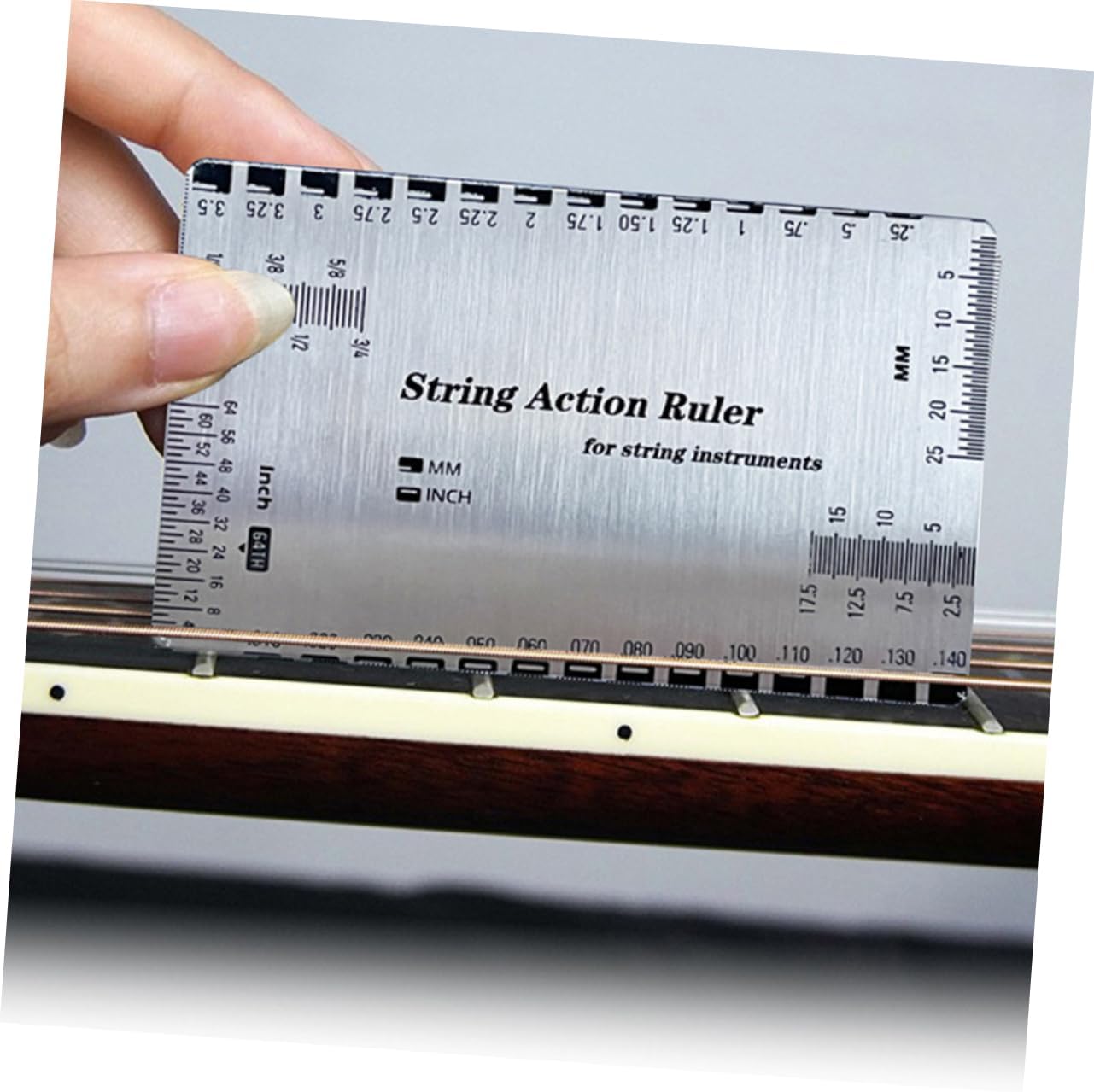 Holibanna High Precision Guitar String Action Ruler for Luthiers Portable Measurement Tool for Accurate Neck String Height Essential for Guitar and Bass Setup