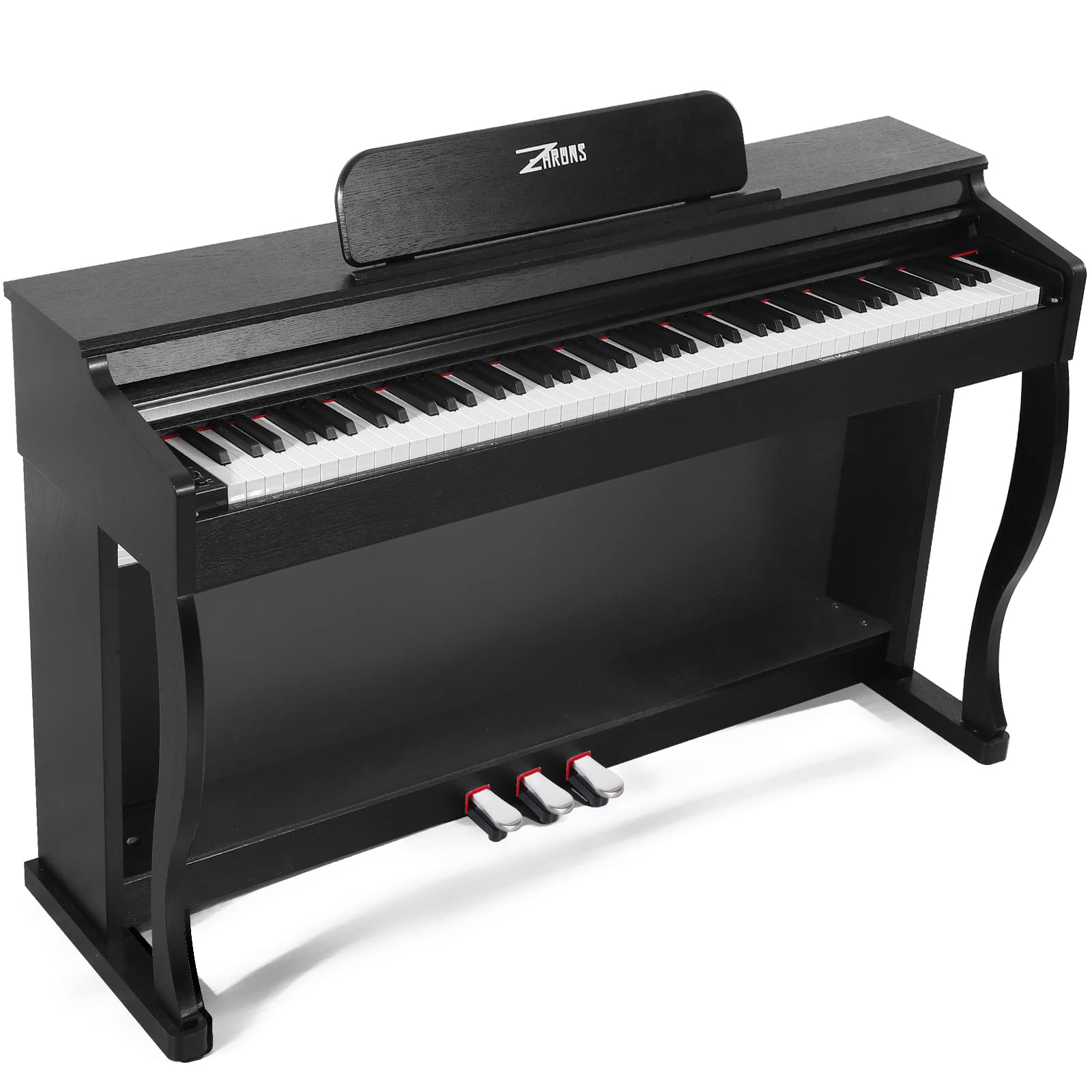 Digital Piano, 88 Key Weighted Keyboard Piano, Full-size Electric Piano Keyboard with Sheet Music Stand, Triple Pedal, Power Adapter, Supports USB-MIDI Connecting (White)