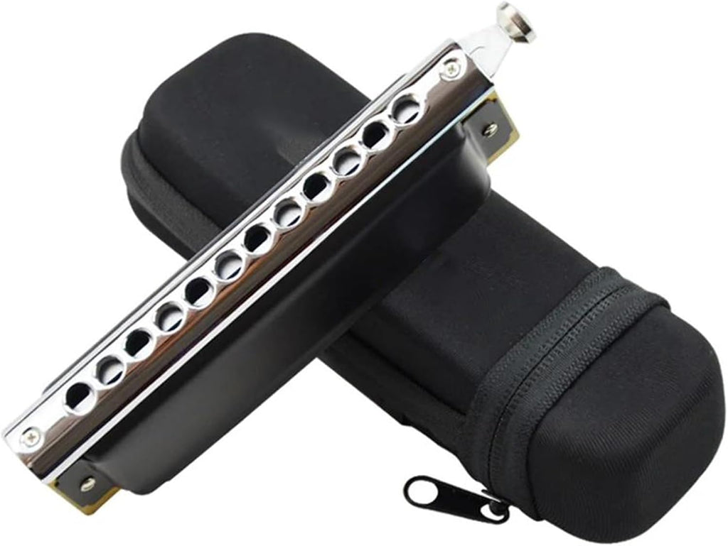 Chromatic Harmonica 12 Hole C Key Black Professional Mouth Organ Wind Musical Instrument Adult Beginners Harmonica Professional