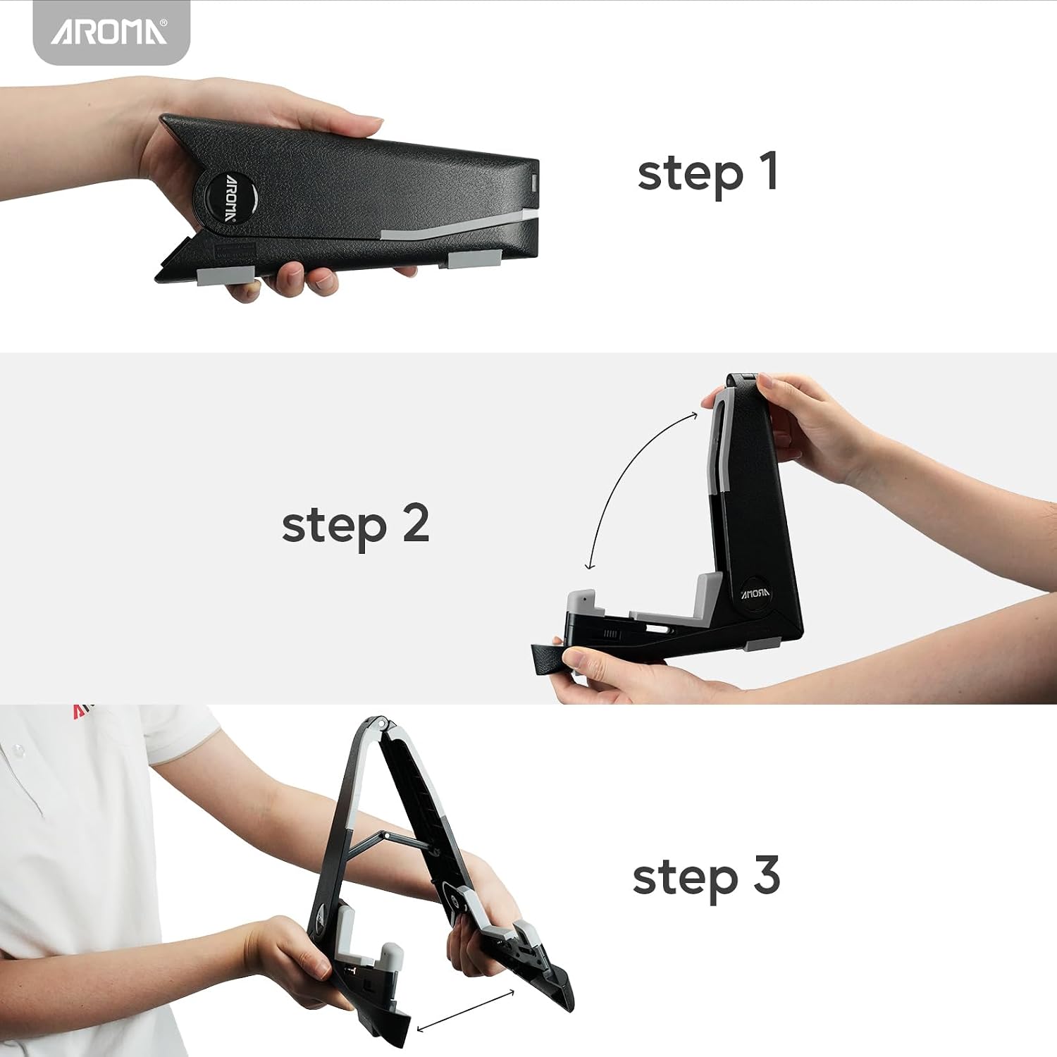 AROMA Ukulele Stand for Ukulele Mandolin Violin Small Instruments Folding Adjustable A-Frame Holder